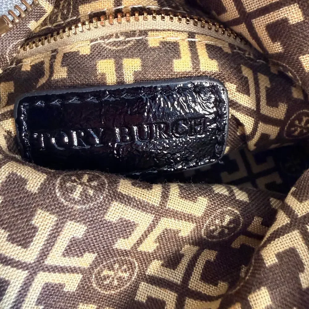 Tory Burch Python Print Leather Foldover Clutch Crossbody Bag Snakeskin Capsule